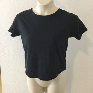 Fit Collective Black short sleeve work out top with rear tie Woman S